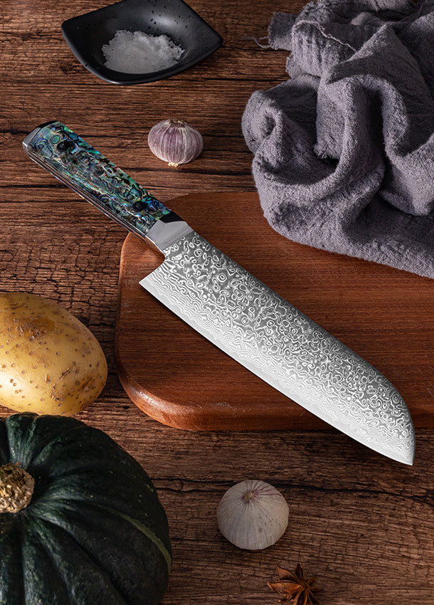 Chef's Elite – 8” Handmade Damascus Chef Knife with Abalone Handle
