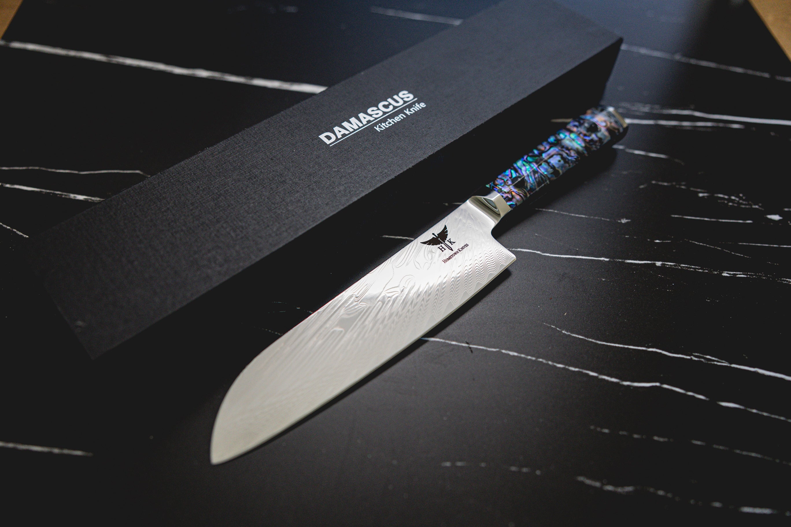 Chef's Elite – 8” Handmade Damascus Chef Knife with Abalone Handle
