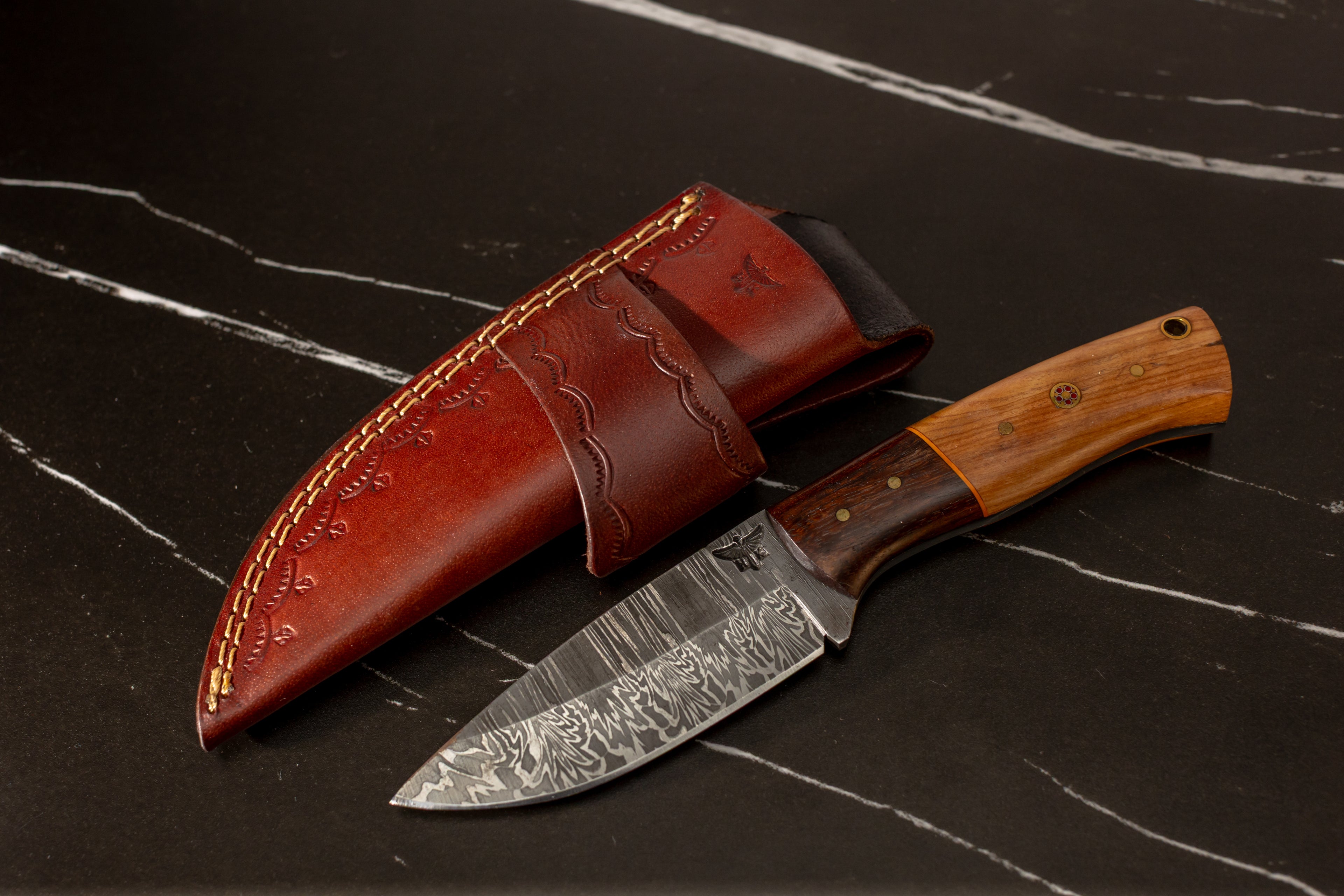 HTK29 - WRO4 - Rosewood Olive Drop Point Knife