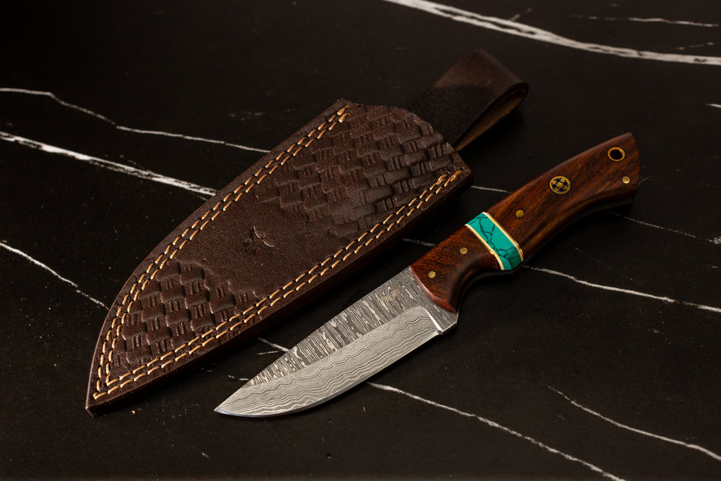 HTK33 - LSNG3 - Rosewood Drop Point Skinner - HomeTown Knives